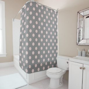 Grau und Rosa Polka Dots Dot Modern Duschvorhang