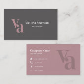 Grau und Rosa Visitenkarte (Vorne/Hinten)