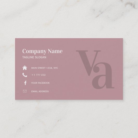 Grau und Rosa Visitenkarte (Rückseite)