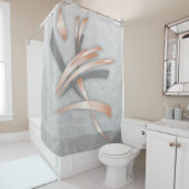 Grau und Rose Gold | Abstrakte Kunst Duschvorhang (Beispiel)