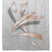 Grau und Rose Gold | Abstrakte Kunst Duschvorhang (Vorderseite)