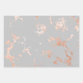 Grau und Rose Gold Marmor Look Geschenkpapier Set (Vorderseite 3)