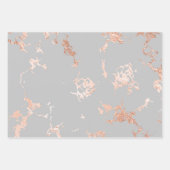 Grau und Rose Gold Marmor Look Geschenkpapier Set (Vorderseite 3)
