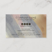 Grau und Rose-Gold Pinselstriche Visitenkarte (Rückseite)