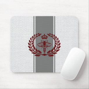 Grau und rot königlich gestreifte Biene Mousepad