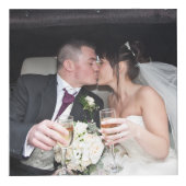 Grau und Rot mit Namen und Foto Jubiläum Würfel (Vorderseite)