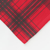 Grau und Rot Tartan White Laurel | PERSONALISIERT Fleecedecke (Ecke)