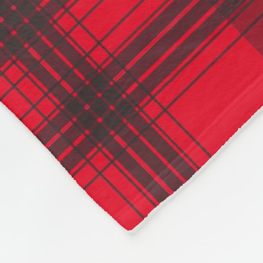 Grau und Rot Tartan White Laurel | PERSONALISIERT Fleecedecke (Ecke)