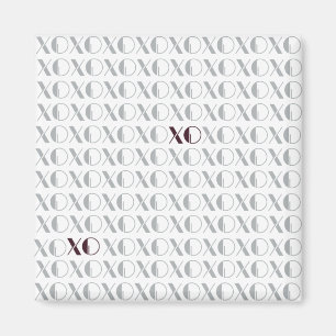 Grau und Rot XOXO Magnet
