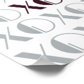 Grau und Rot XOXO Poster (Ecke)