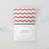 Grau und Rot Zickzack Trendy Vielen Dank Dankeskarte (Innenseite)