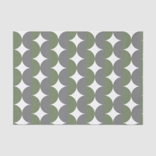 Grau und Sage Green Mitte Jahrhundert Moderne Wavy Seidenpapier