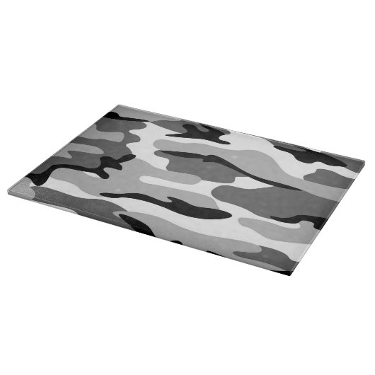 Grau und Schwarz Camouflage Cutting Board Schneidebrett (Ecke)