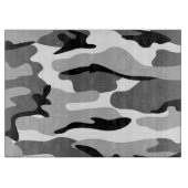 Grau und Schwarz Camouflage Cutting Board Schneidebrett (Vorderseite)