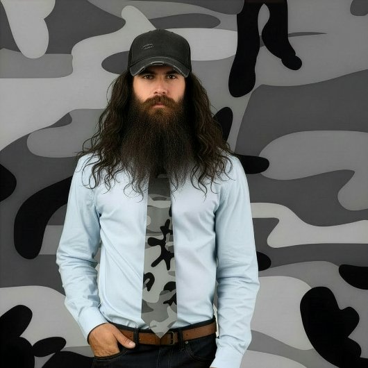Grau und Schwarz Camouflage Necktie Krawatte