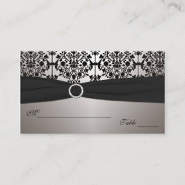 Grau- und Schwarz-Damaskus-Karten Platzkarte