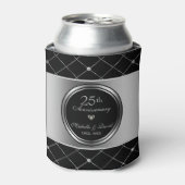 Grau und schwarz geometrische Formen - 25 Jahre Dosenkühler (Kanne Vorderseite)