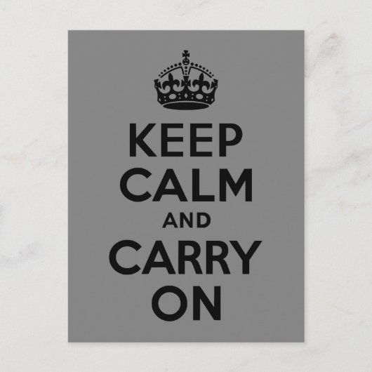 Grau und Schwarz halten Ruhe und tragen weiter Postkarte (Vorderseite)