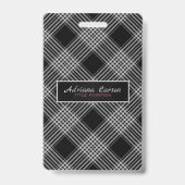 Grau und Schwarz Kariert Ausweis (Back)