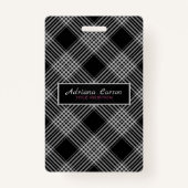 Grau und Schwarz Kariert Ausweis (Rückseite)