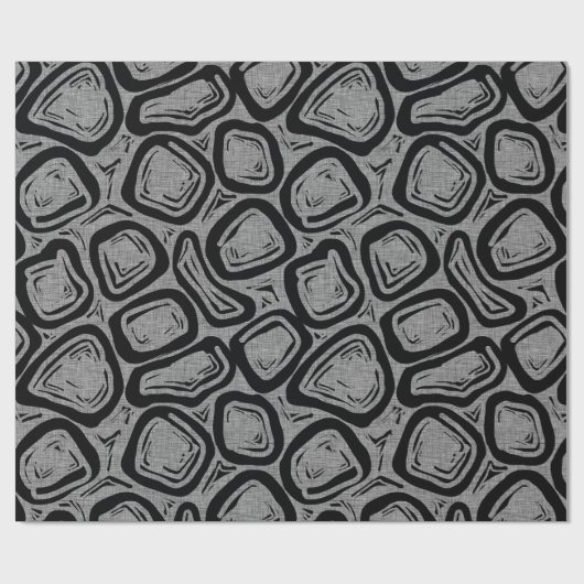 Grau und Schwarz Mittelalter Moderne Formen Geschenkpapier (Flach)