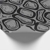 Grau und Schwarz Mittelalter Moderne Formen Geschenkpapier (Ecke)