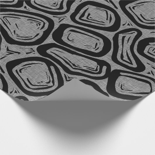 Grau und Schwarz Mittelalter Moderne Formen Geschenkpapier (Ecke)