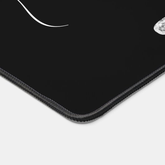 Grau-und Schwarz-Monogramm-Glitzern Schreibtischunterlage (Ecke)