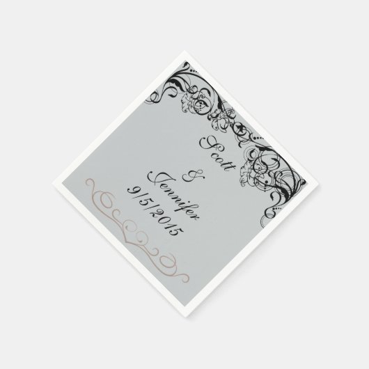 Grau und Schwarz Napkins Serviette (Ecke)