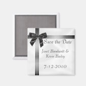 Grau und Schwarz Speichern Sie den Datumsmagnet Magnet (Vorderseite/Rückseite)