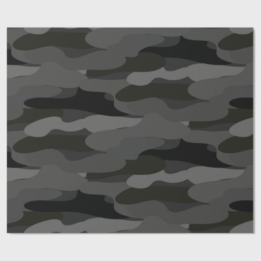 Grau-und Schwarz-Tarnung Geschenkpapier (Flach)