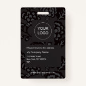 Grau und Schwarz Vibranu und feines Blumenmuster Ausweis (Rückseite)