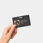 Grau und Schwarz Vibranu und feines Blumenmuster Ausweis (Handheld)