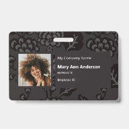 Grau und Schwarz Vibranu und feines Blumenmuster Ausweis