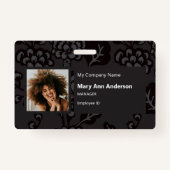 Grau und Schwarz Vibranu und feines Blumenmuster Ausweis (Vorderseite)