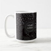 Grau und Schwarz Vibranu und feines Blumenmuster Kaffeetasse (Links)