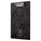 Grau und Schwarz Vibranu und feines Blumenmuster Klemmbrett (Links)