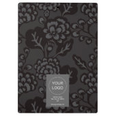 Grau und Schwarz Vibranu und feines Blumenmuster Klemmbrett (Rückseite)