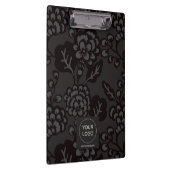 Grau und Schwarz Vibranu und feines Blumenmuster Klemmbrett (Rechts)