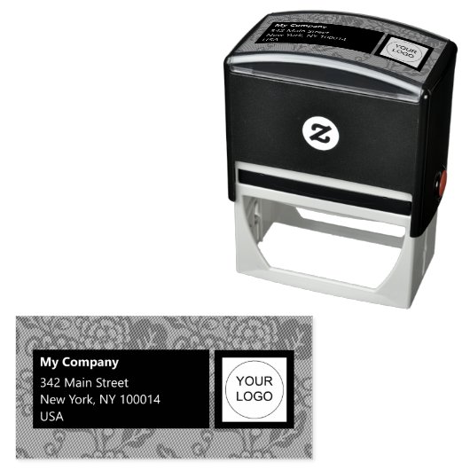 Grau und Schwarz Vibranu und feines Blumenmuster Permastempel (Beispiel)