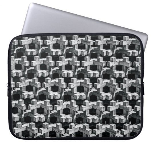 Grau- und Schwarzkreuz Laptopschutzhülle (Vorderseite)