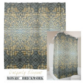 Grau und Senf Brick Mosaic Duschvorhang