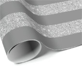 Grau- und Silberstreifen-Glitzer-Schleifpapier Geschenkpapier (Rolleneckpunkt)