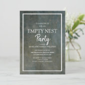 Grau und Silver Textured Look Leere Nest Party Einladung (Stehend Vorderseite)