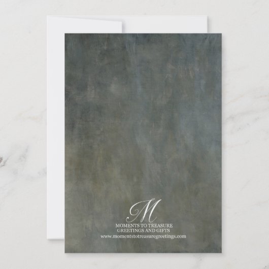 Grau und Silver Textured Look Leere Nest Party Einladung (Rückseite)