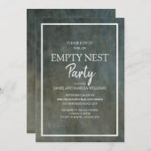 Grau und Silver Textured Look Leere Nest Party Einladung (Vorne/Hinten)