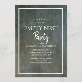 Grau und Silver Textured Look Leere Nest Party Einladung