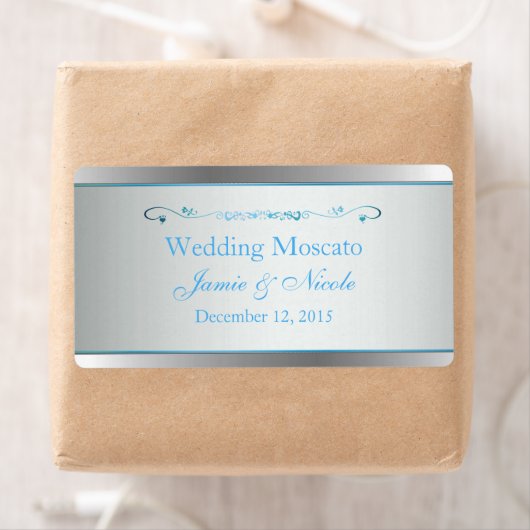 Grau und Silver Wedding Mini Wine Labels (Insitu)