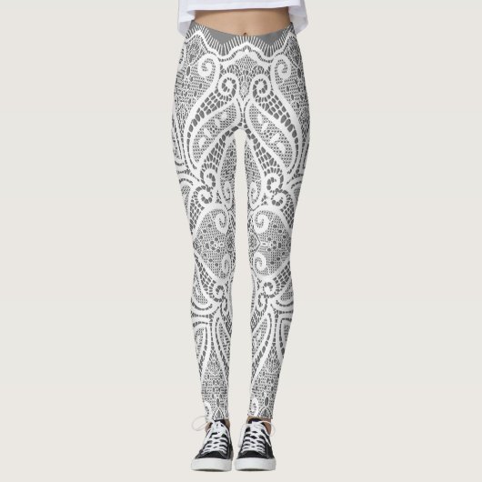 Grau- und SpitzenLeggings Leggings (Vorderseite)
