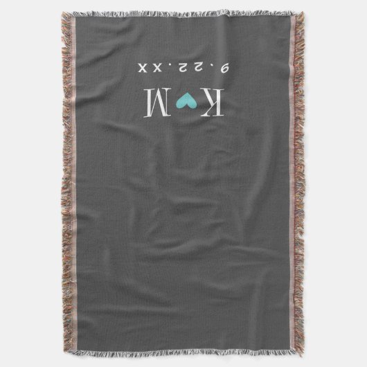 Grau und Türkis Moderne Hochzeitsmonographie Decke (Vorderseite Vertikal)